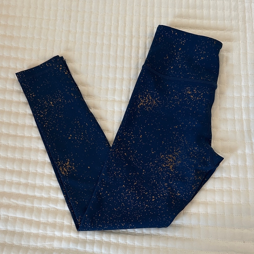 Navy and Gold Zyia Leggings sz2